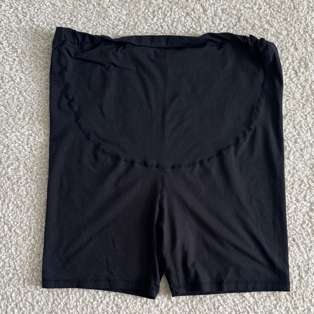 Black Maternity Biker Shorts